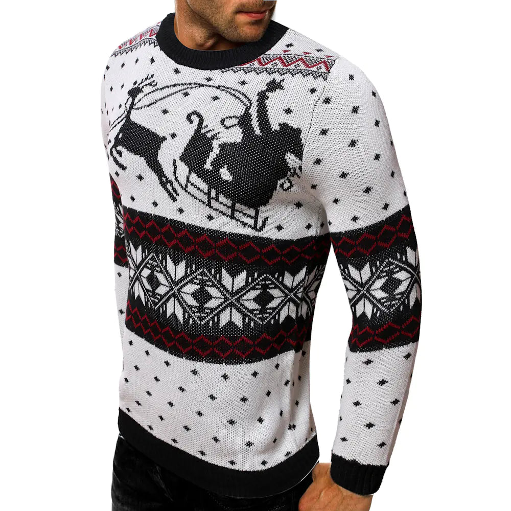 Men's Christmas Reindeer Knit Sweater (Base Layer)