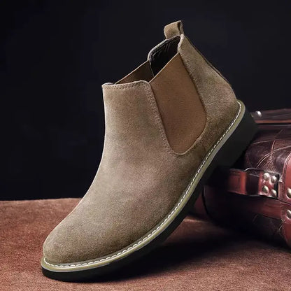 Men's Casual Ankle Chelsea Boots in Suede Leather