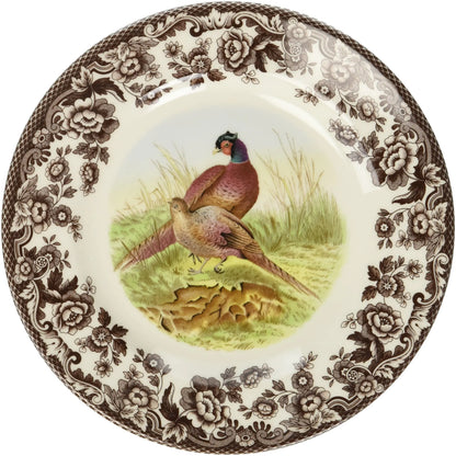 Spode Woodland Salad Plate Pheasant Design - 9” Plate for Thanksgiving & Special Occasions Fine Earthenware Dishwasher & Microwave Safe Excellent for Fall Entertaining - Holiday Dinnerware Set