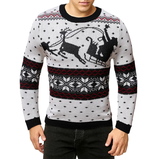 Men's Christmas Reindeer Knit Sweater (Base Layer)