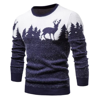 Men's Christmas Reindeer Knit Sweater for Fall/Winter