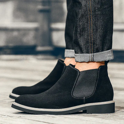 Men's Casual Ankle Chelsea Boots in Suede Leather