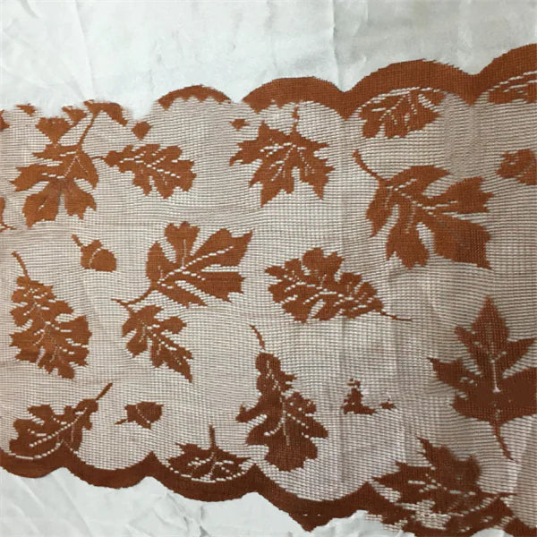 Thanksgiving Knitted Lace Table Runner with Leaves