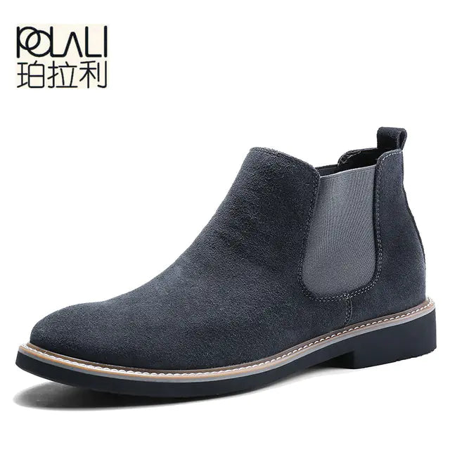 Men's Casual Ankle Chelsea Boots in Suede Leather