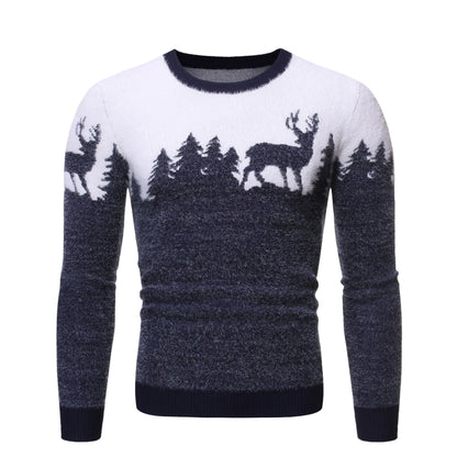 Men's Christmas Reindeer Knit Sweater for Fall/Winter
