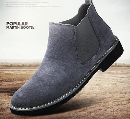 Men's Casual Ankle Chelsea Boots in Suede Leather