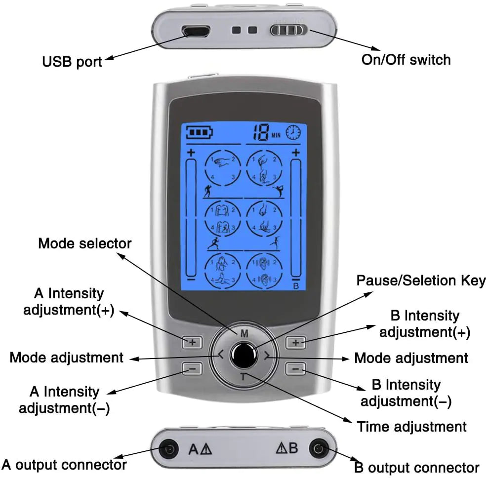24-Mode TENS Therapy Device for Full Body Massage